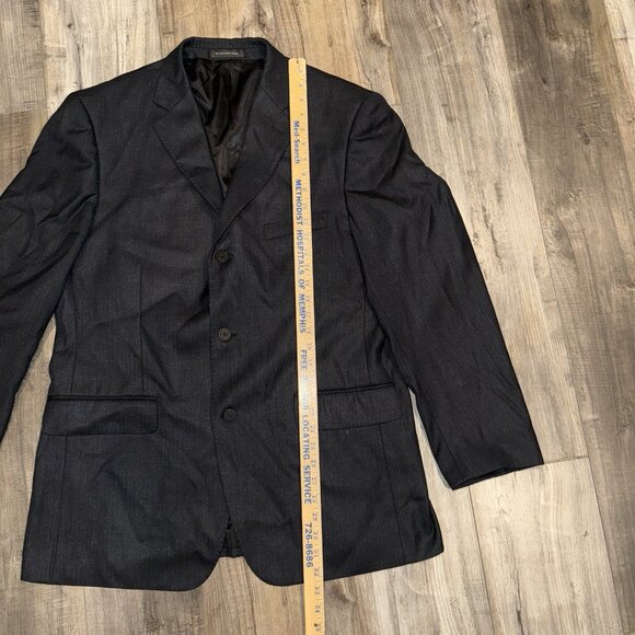 Ermenegildo Zegna Blazer Jacket Men's 54 Black Wool Polyester Made in Italy - Picture 8 of 8